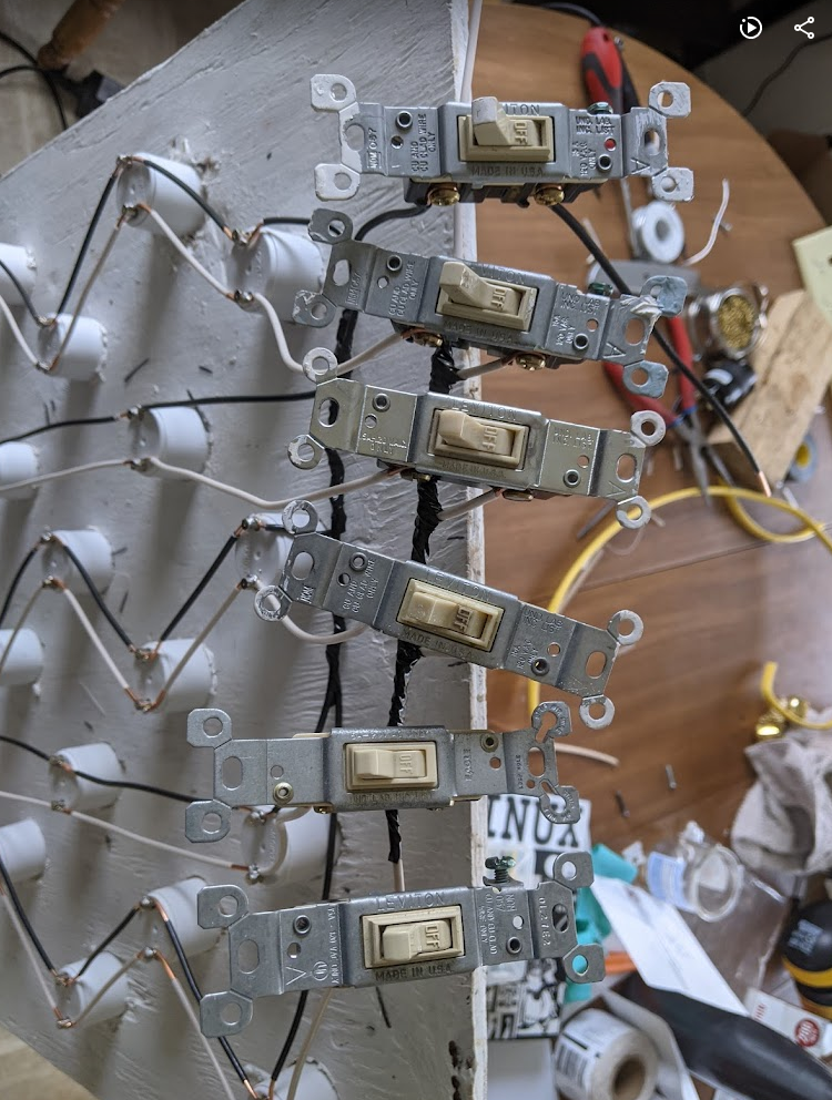 Soldered connections to switch pins