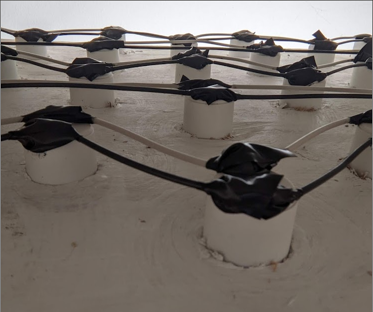 Wiring joints sheathed in electrical tape