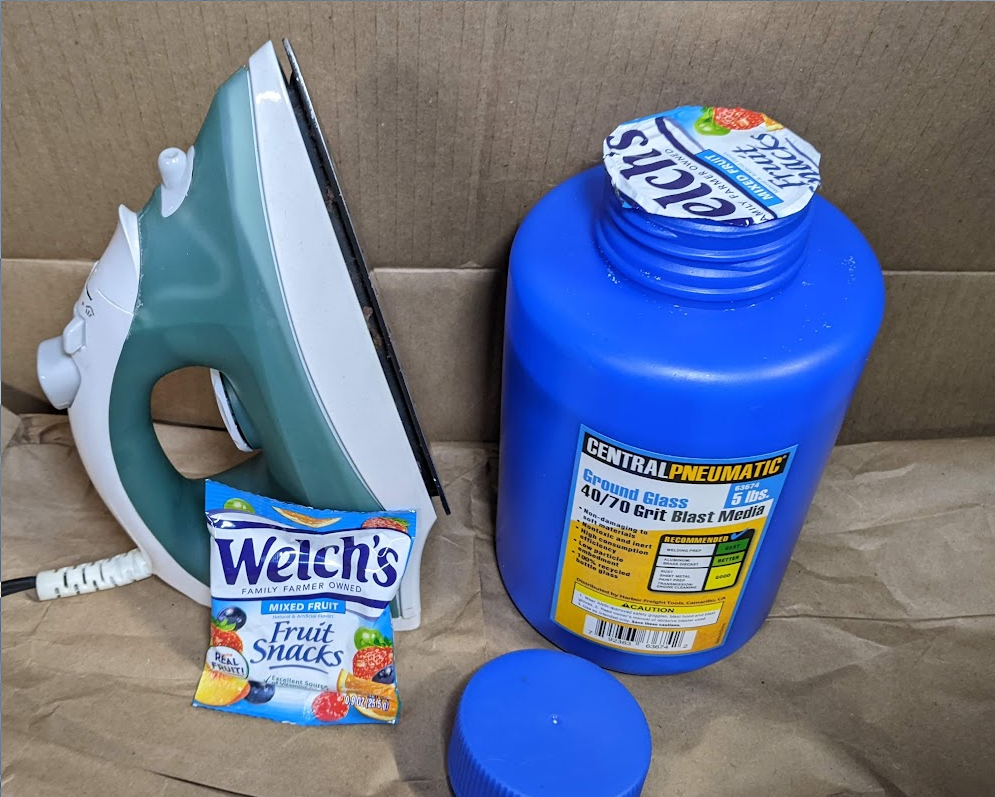 Blast media storage with mylar seal