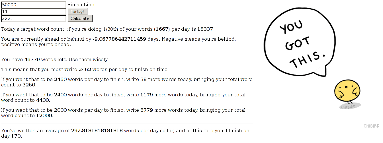 Screenshot of nano.edunham.net word count calculator
